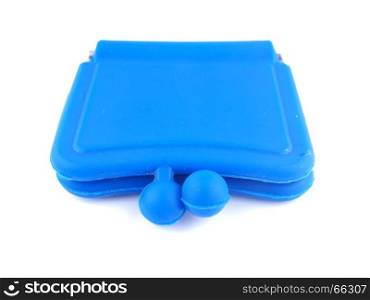Blue purse on a white background