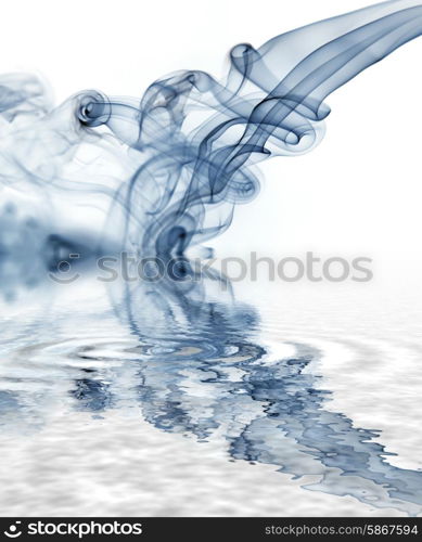 blue rays smoke abstract in white background