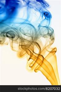 blue rays smoke abstract in white background