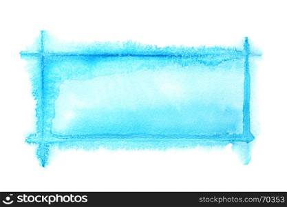 Blue rectangle watercolor frame - space for your own text