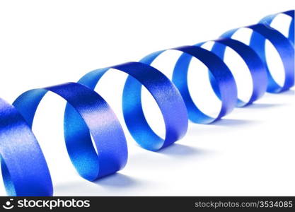 blue ribbon serpentine isolated on white background