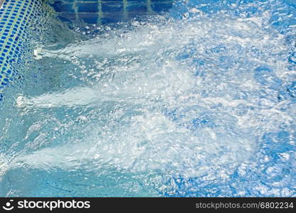 blue ripped water in jacuzzi pool, spa massage background