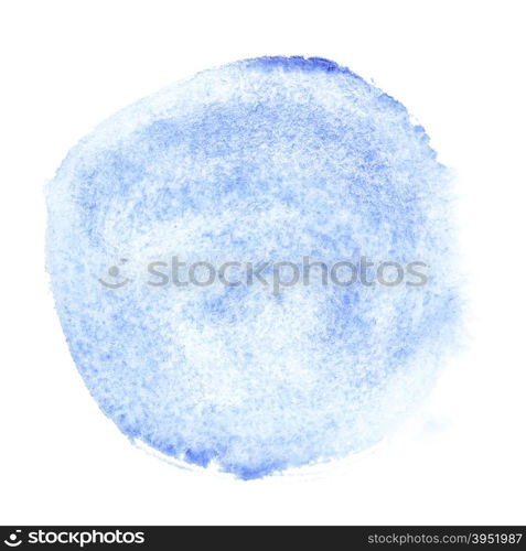 Blue round watercolor brush stroke - space for your own text