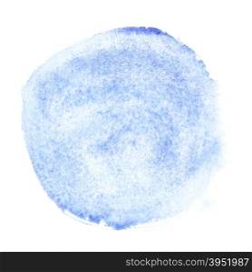 Blue round watercolor brush stroke - space for your own text