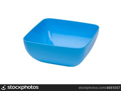 Blue salad bowl isolated on a white background