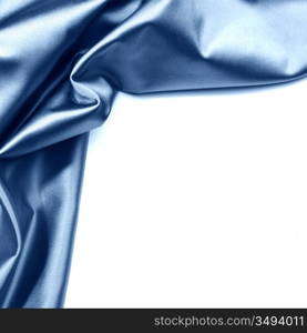 blue satin isolated on white closse up