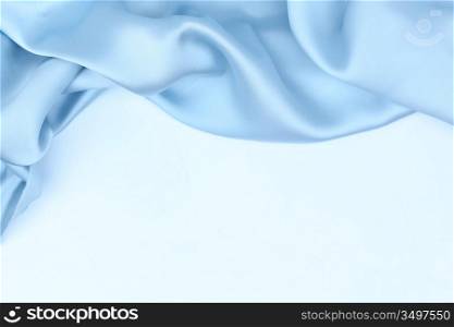 blue satin isolated on white closse up