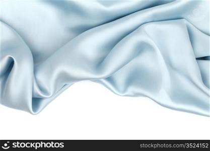 blue satin isolated on white closse up