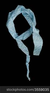 Blue scarf folded origami style