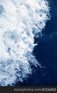 Blue sea active water splash bubble foam texture