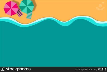 Blue sea and beach summer background , 3D rendering