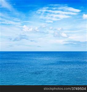 Blue sea and blue sky