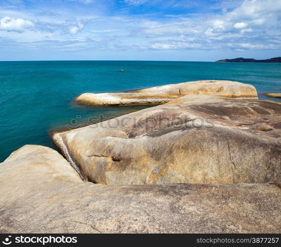 Blue sea and blue sky