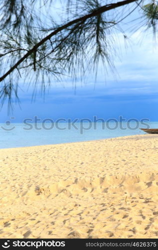 Blue sea and blue sky