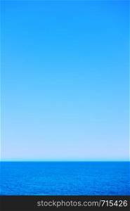 Blue sea and clear sky - Seascape with space for text and background