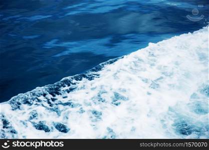 Blue sea and waves with the color background.