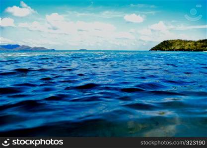 Blue Sea view and blue sky background