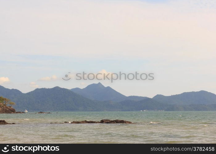 Blue sea with blue sky