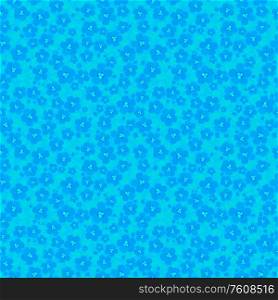 Blue seamless pattern with small flowers. Only jpeg.