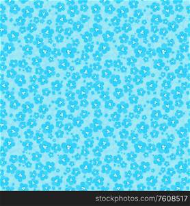 Blue seamless pattern with small flowers. Only jpeg.