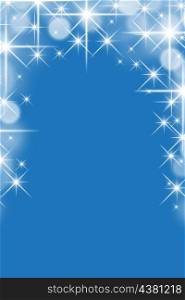 Blue shiny stars christmas bokeh background