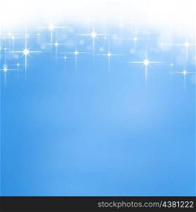 Blue shiny stars christmas bokeh background