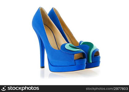 Blue shoes isolated on the white