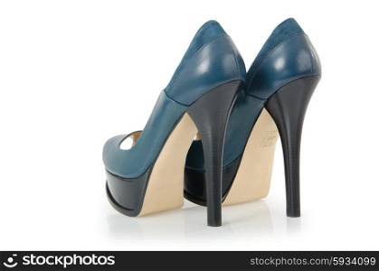 Blue shoes isolated on the white