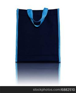 blue shopping bag on white background