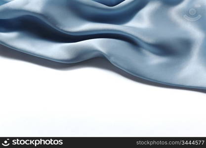 blue silk background close up isolated