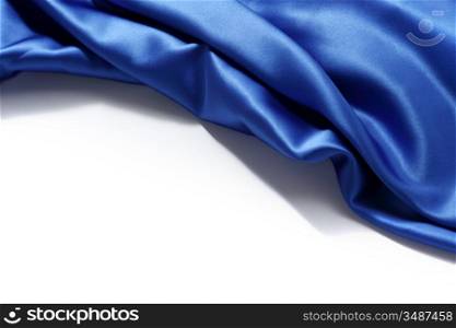 blue silk background close up isolated