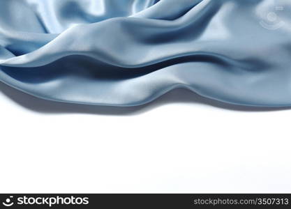 blue silk background close up isolated