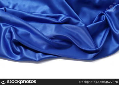 blue silk background close up isolated