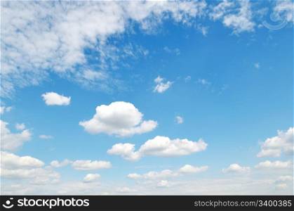 blue sky and beautiful fluffy white clouds