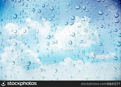 blue sky and cloud from nature with drop water