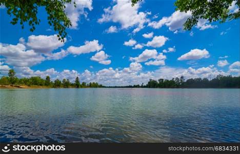 blue sky and cloud over river