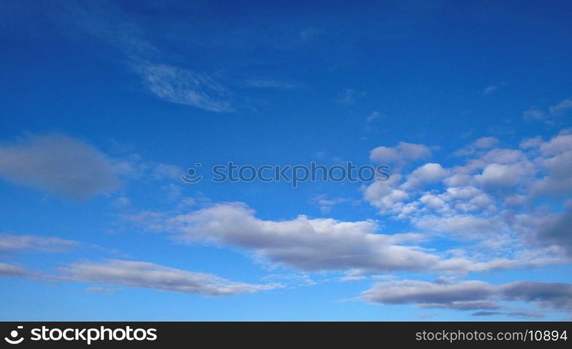 Blue sky and clouds.