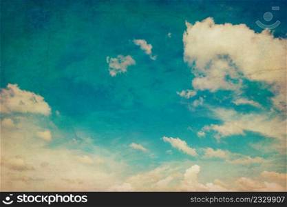 blue sky and clouds background texture  vintage with space