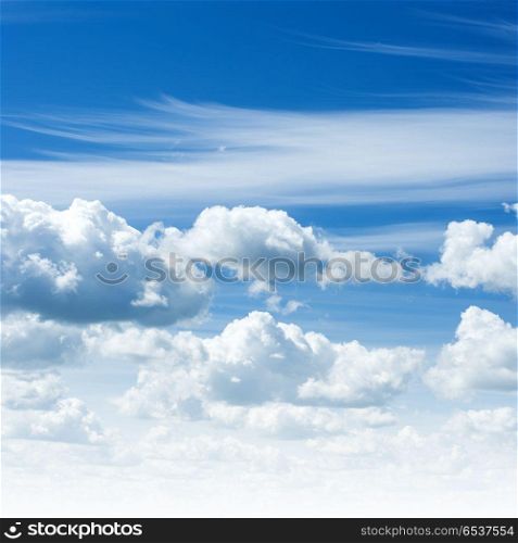 Blue sky and clouds. Blue sky and clouds. Summer air background. Blue sky and clouds
