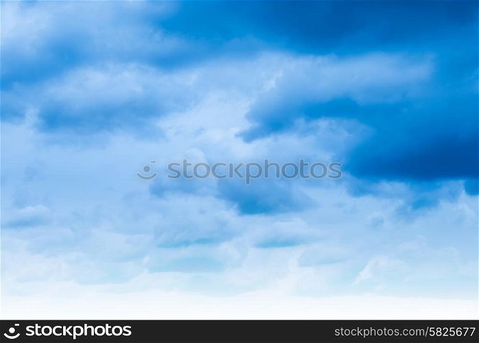 Blue sky and clouds. Natural heaven background