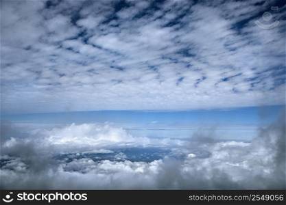 Blue sky and clouds over Maui, Hawaii, USA.