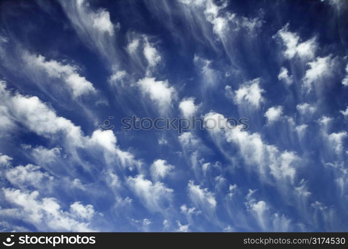 Blue sky and clouds over Maui, Hawaii, USA.