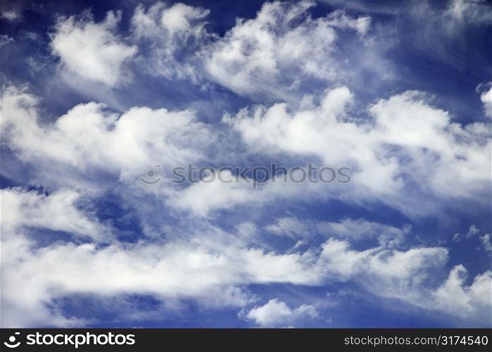 Blue sky and clouds over Maui, Hawaii, USA.