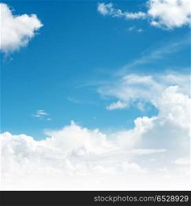 Blue sky and clouds. Summer air background. Blue sky and clouds. Blue sky and clouds
