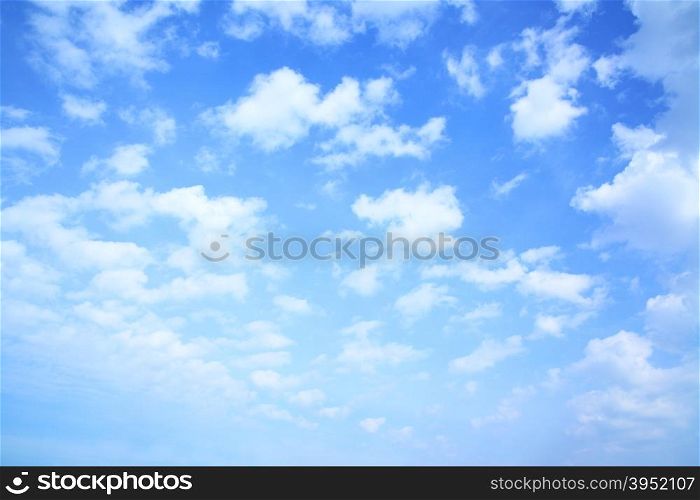 Blue sky and lots small clouds, may be used as background