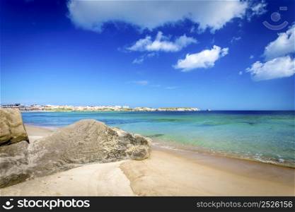 Blue sky and ocean beach in Portugal