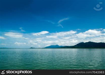 blue sky and sea in summer time in Phang Nga, Thailand