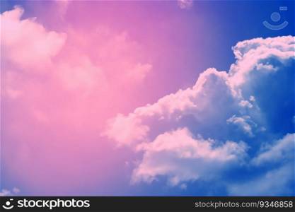 blue sky and soft clouds processed with a color filter. abstract nature background