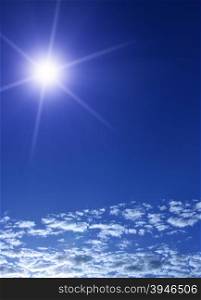 Blue sky and sun, may be used as background