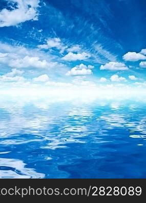 blue sky and water